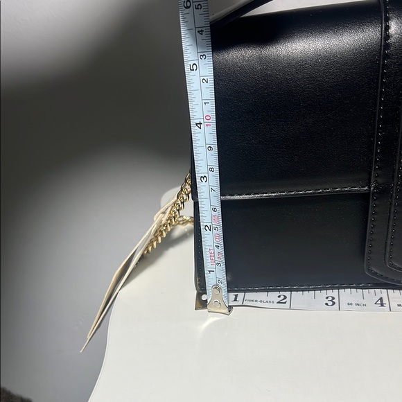 Kayla+Ava Vegan leather Black Clutch with Gold Chain - Picture 6 of 9